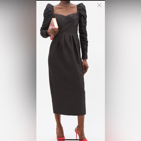 Self-Portrait
Lace-back ruched taffeta midi dress - Picture 2 of 8